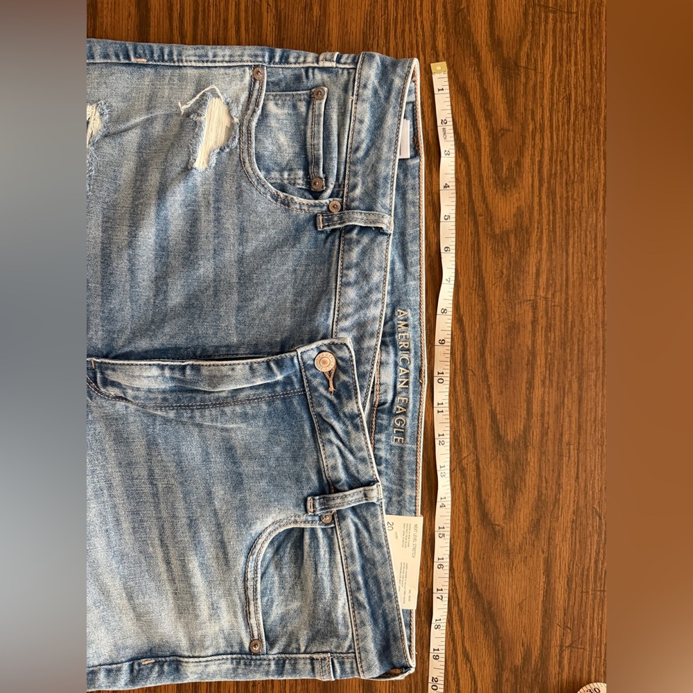 American Eagle Outfitters Light Blue Distressed Flare Jeans - Picture 6 of 8